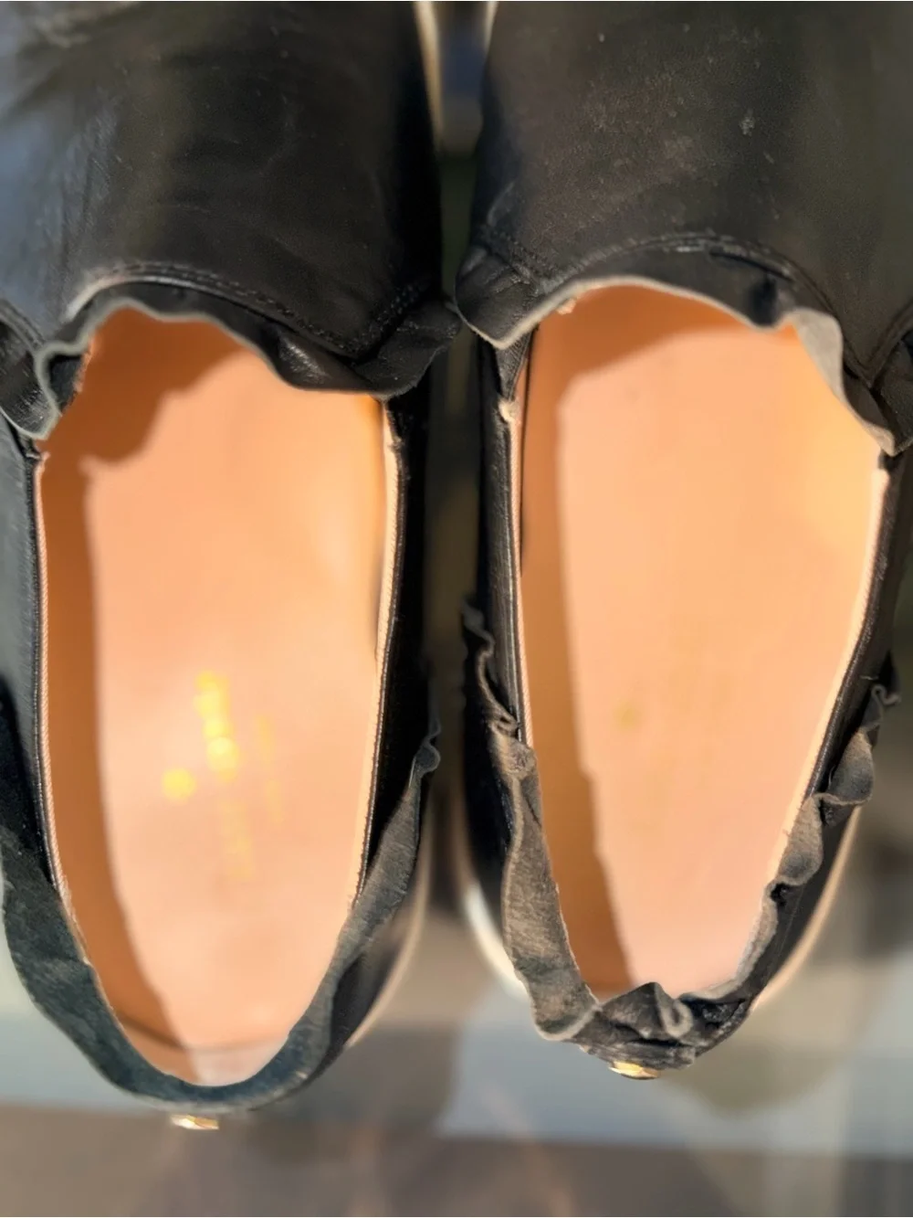 Like new Kate Spade New York Black LeatherSlip On Sneakers women’s size 9.5
